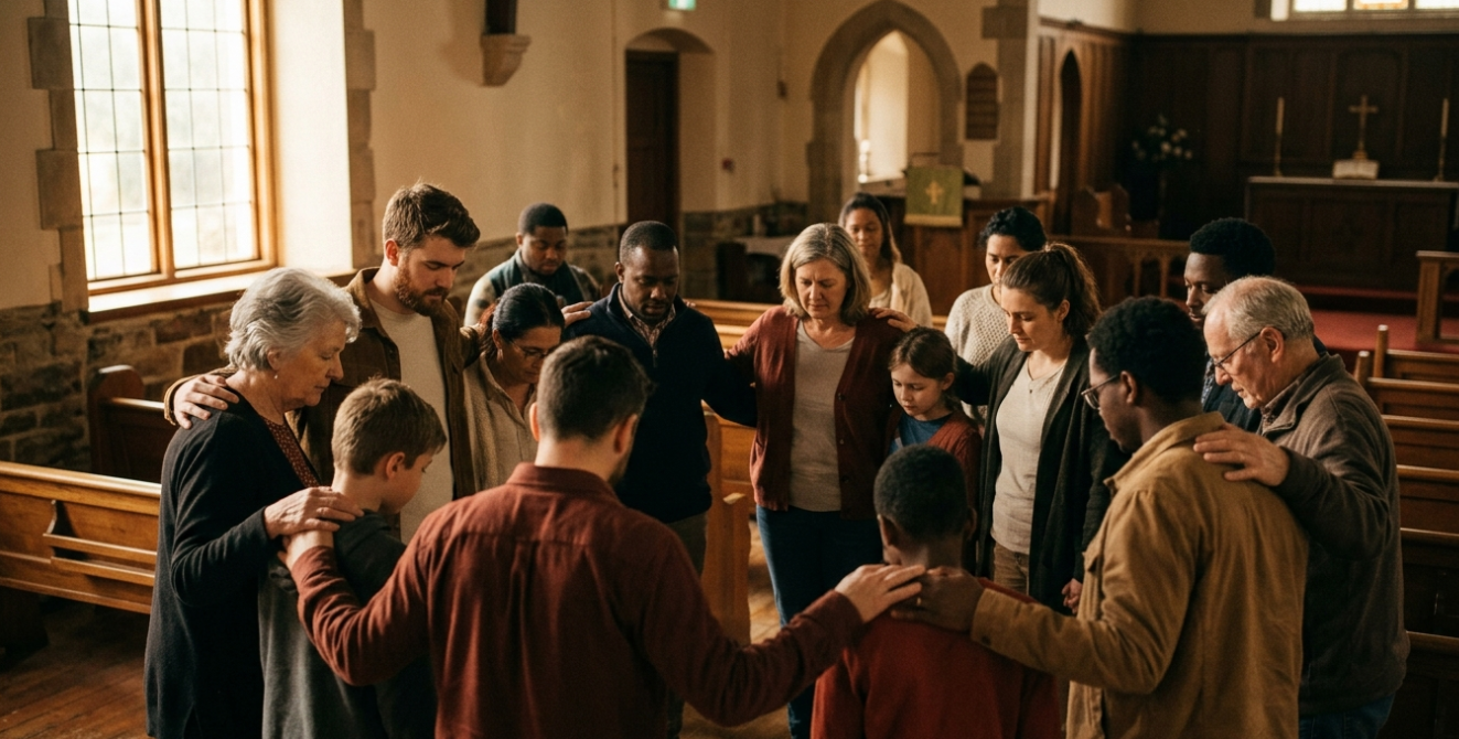 Community gathered in prayer